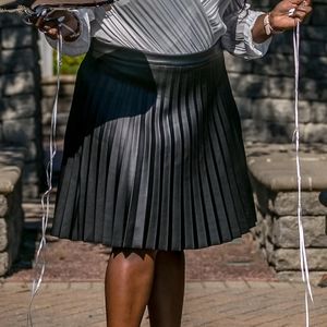 Black Plus Size Pleather Skirt